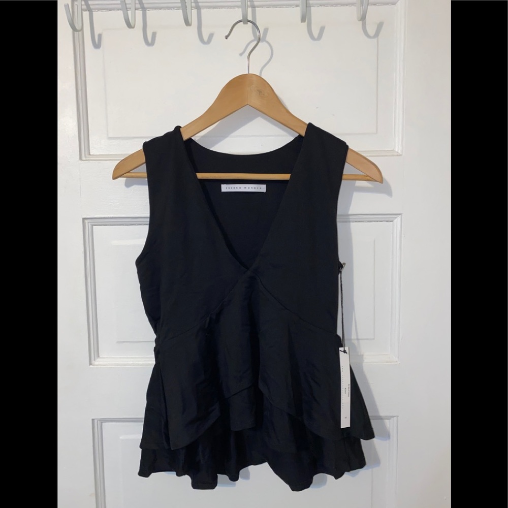 Susana Monaco Peplum Top (Black)